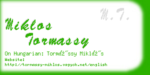 miklos tormassy business card